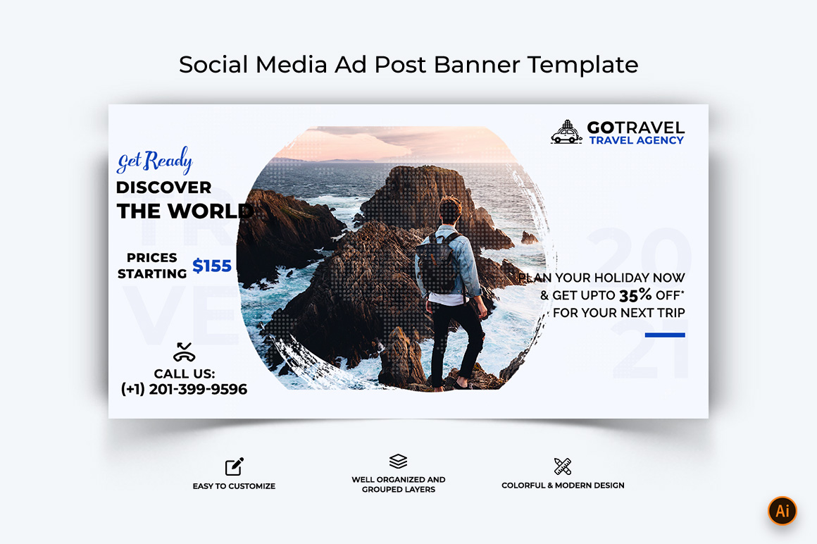 Travel Facebook Ad Banner Design-32