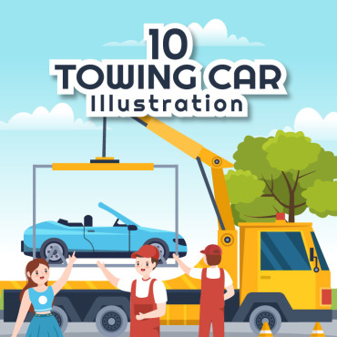 Car Towing Illustrations Templates 282781