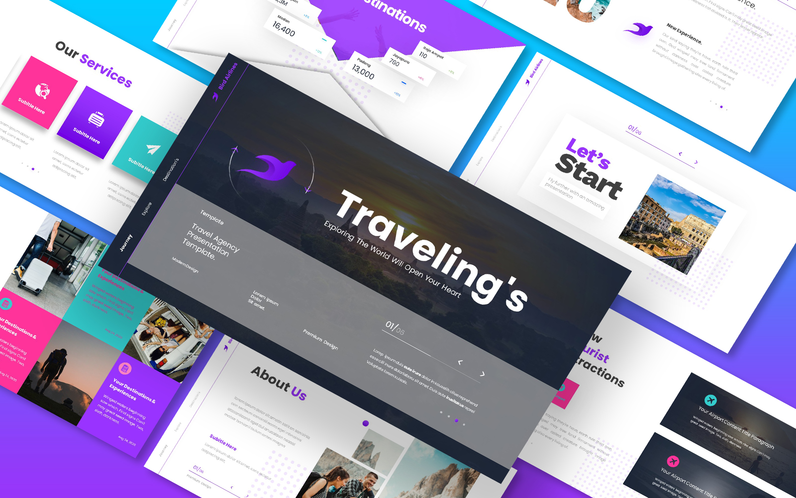 Bird Airline Travel Agency Google Slides Template