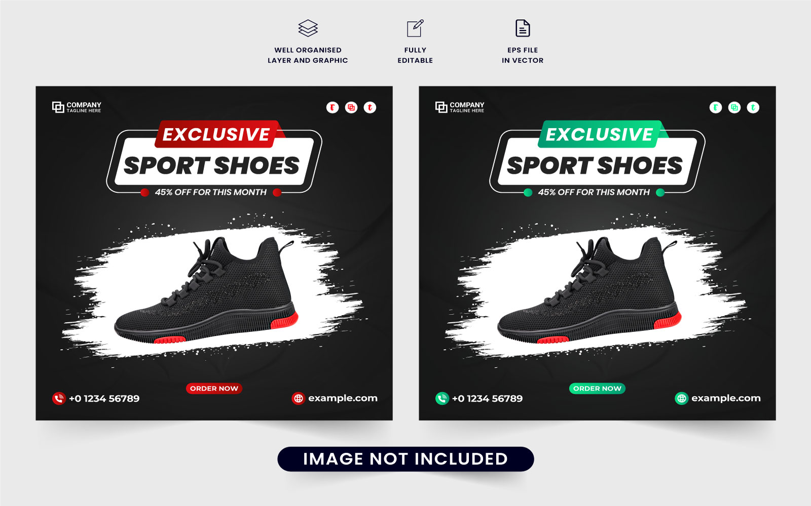 Sports sneakers social media post vector