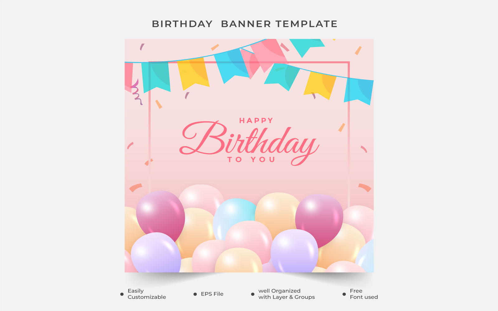 Happy Birthday Social Media Post Vector