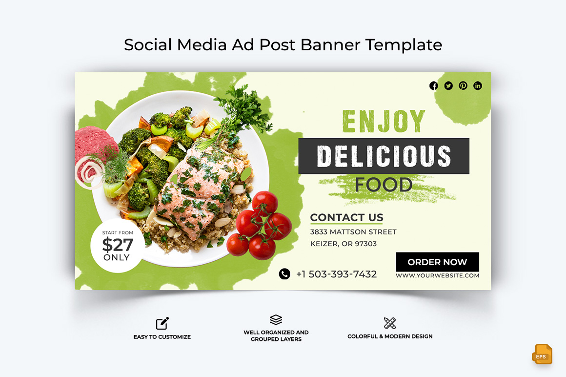 Food and RestaurantFacebook Ad Banner Design-037