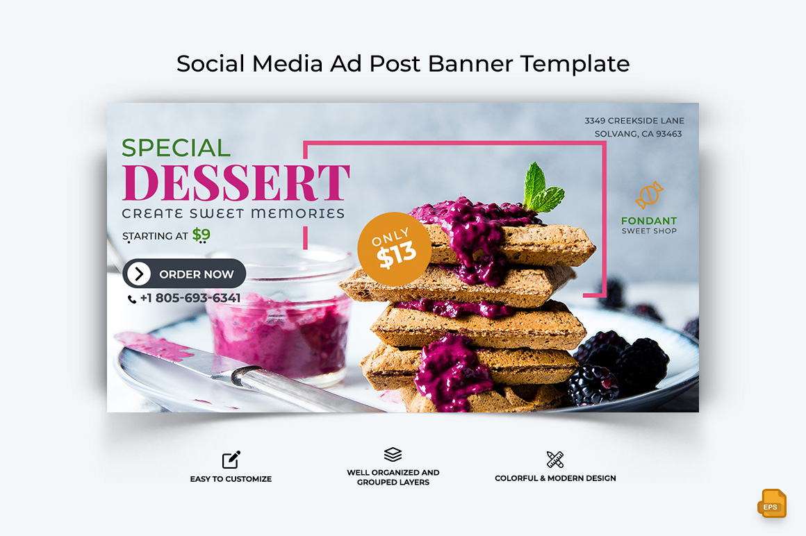 Food and RestaurantFacebook Ad Banner Design-046