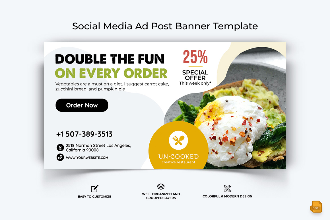 Food and RestaurantFacebook Ad Banner Design-055