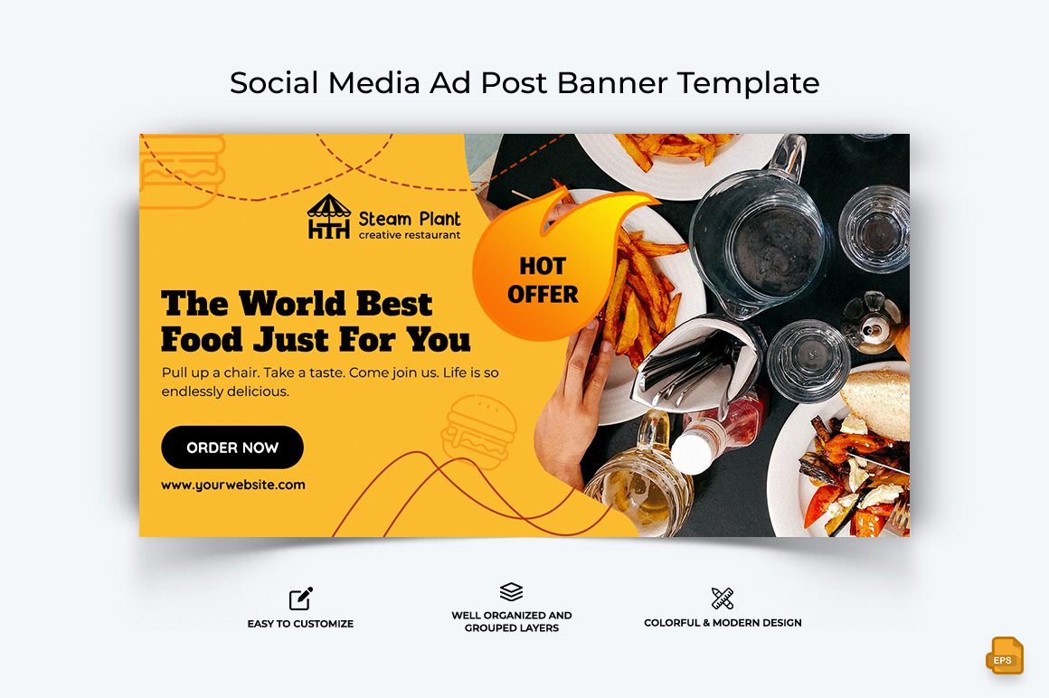 Food and RestaurantFacebook Ad Banner Design-057