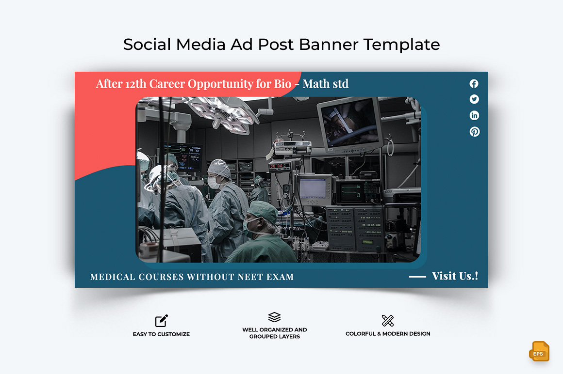 Medical and Hospital Facebook Ad Banner Design-002