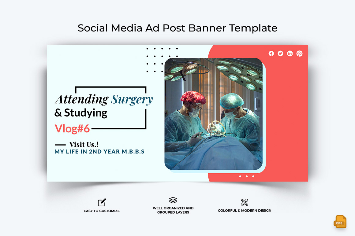 Medical and Hospital Facebook Ad Banner Design-003