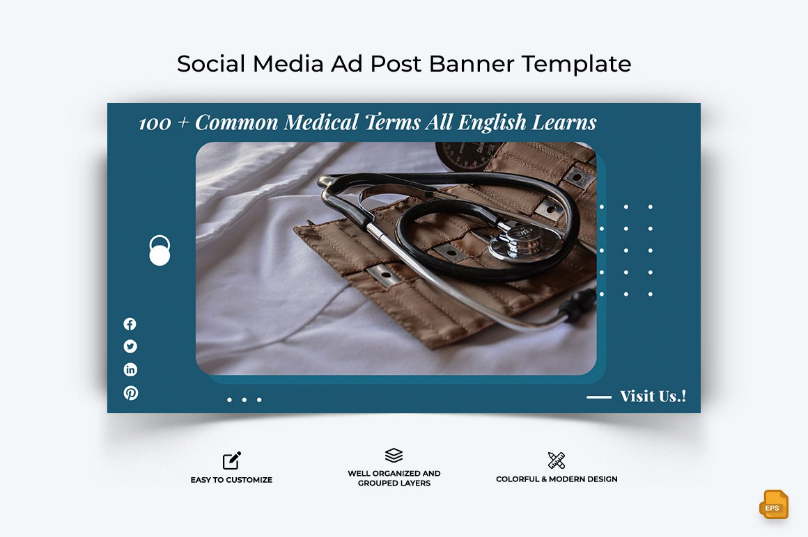 Medical and Hospital Facebook Ad Banner Design-004