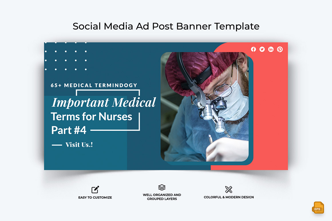 Medical and Hospital Facebook Ad Banner Design-005