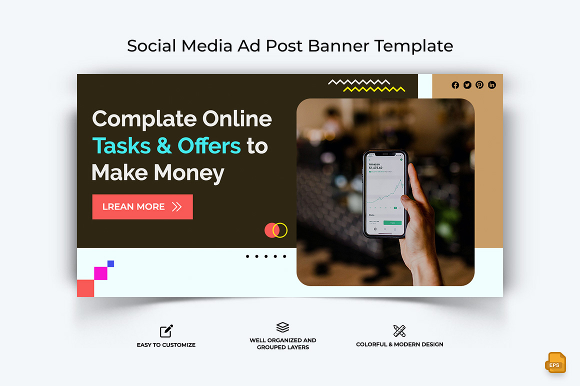 Online Money Earnings Facebook Ad Banner Design-003