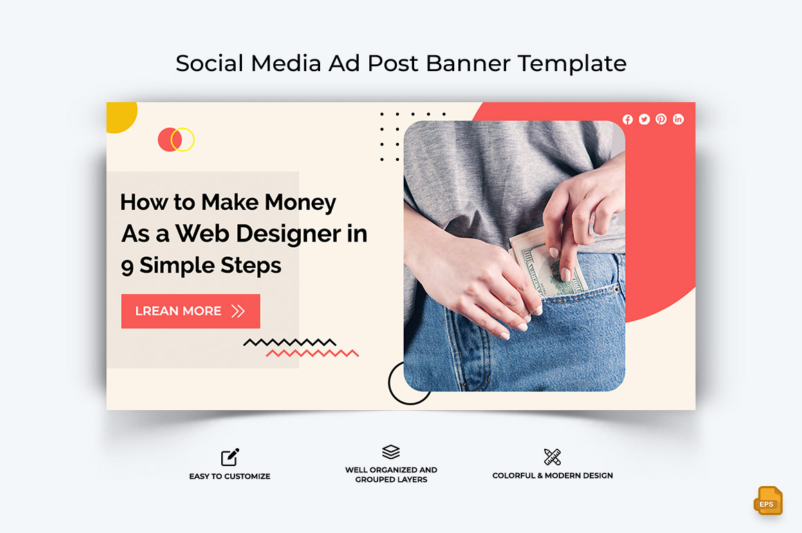 Online Money Earnings Facebook Ad Banner Design-005