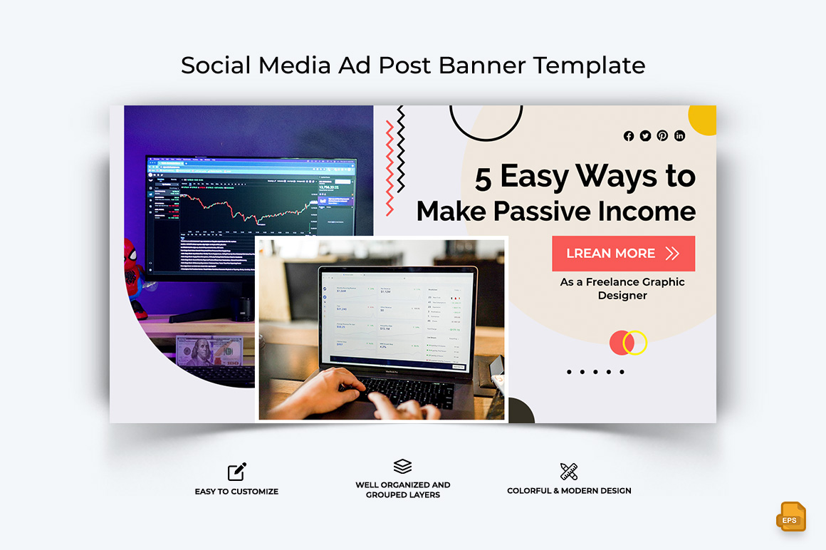 Online Money Earnings Facebook Ad Banner Design-006