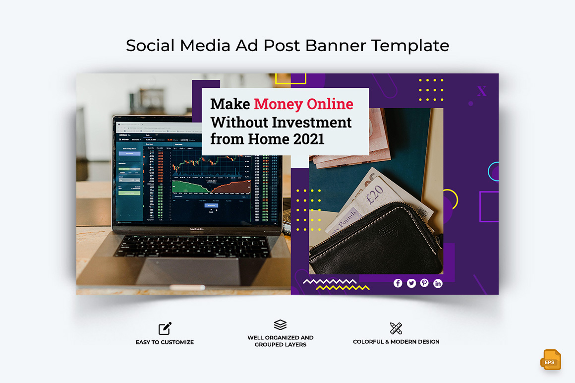 Online Money Earnings Facebook Ad Banner Design-019