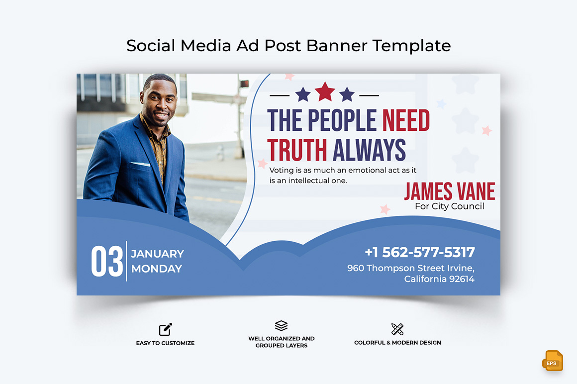 Political Campaign Facebook Ad Banner Design-007