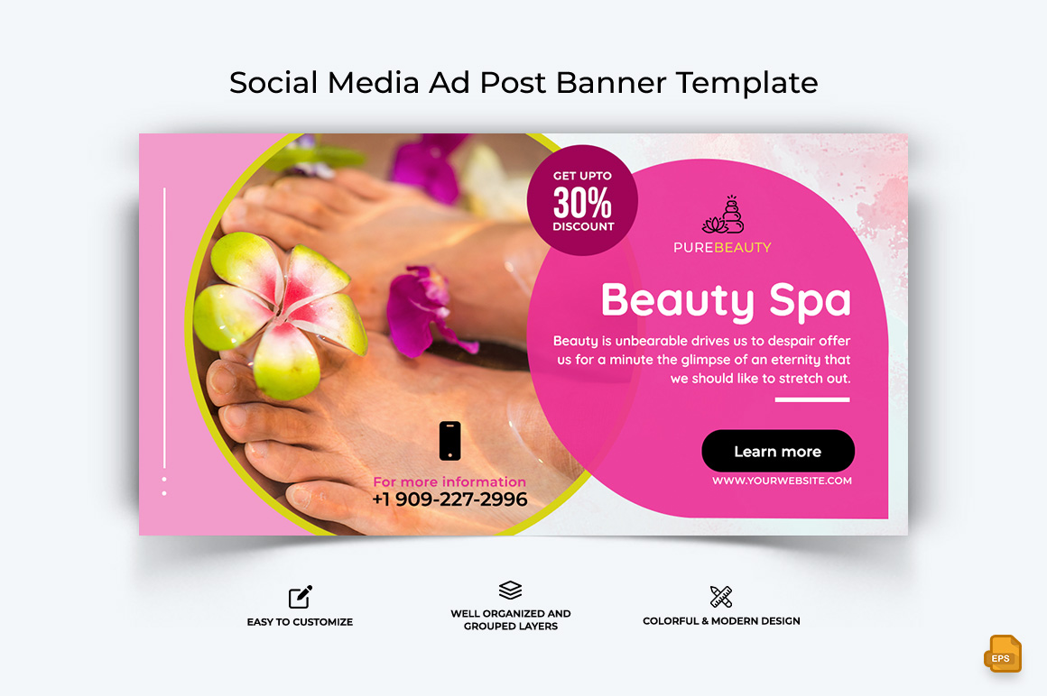 Spa and Salon Facebook Ad Banner Design-012