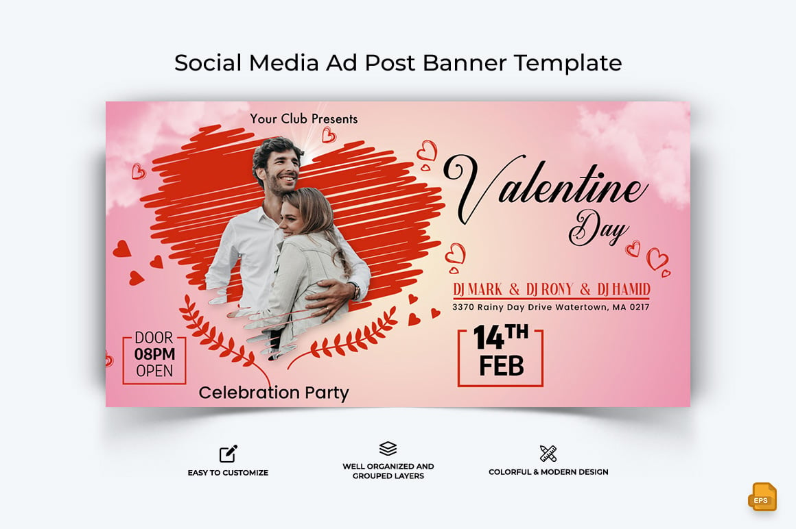 Valentines Day Facebook Ad Banner Design-001