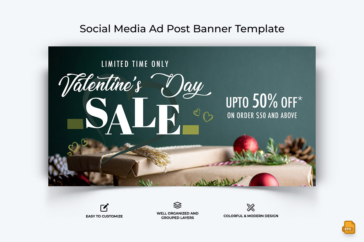 Valentines Day Facebook Ad Banner Design-003