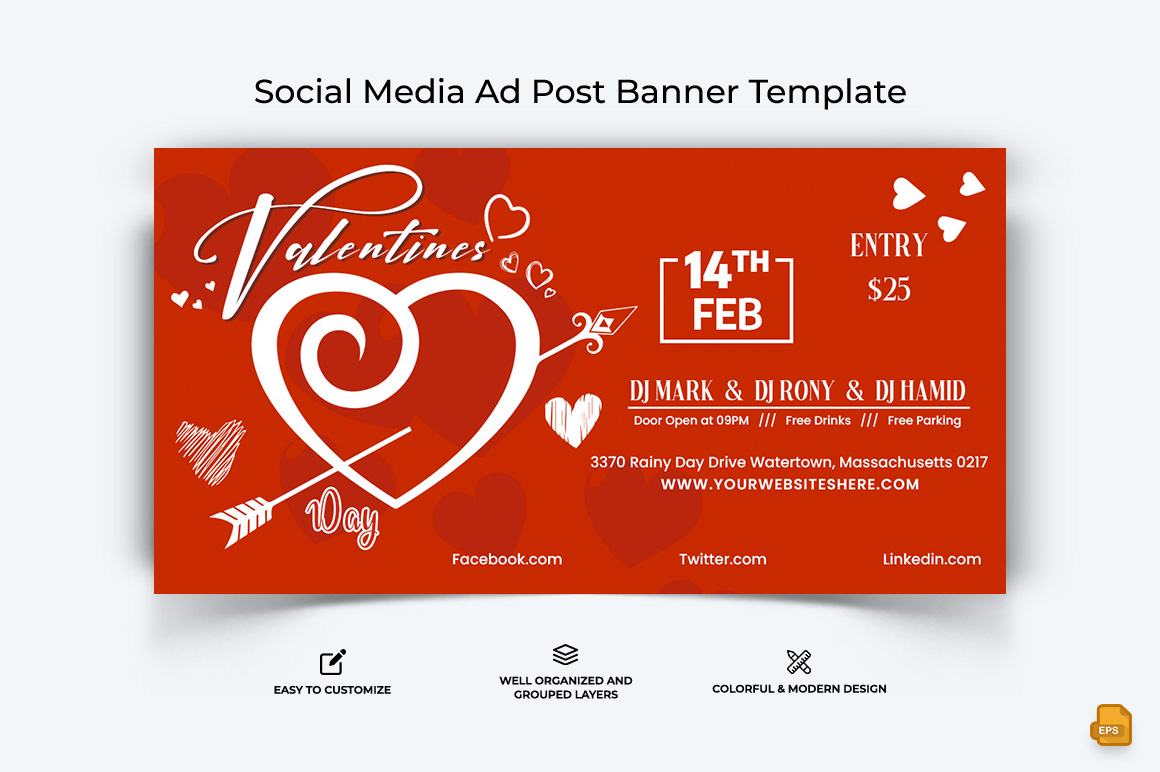 Valentines Day Facebook Ad Banner Design-004