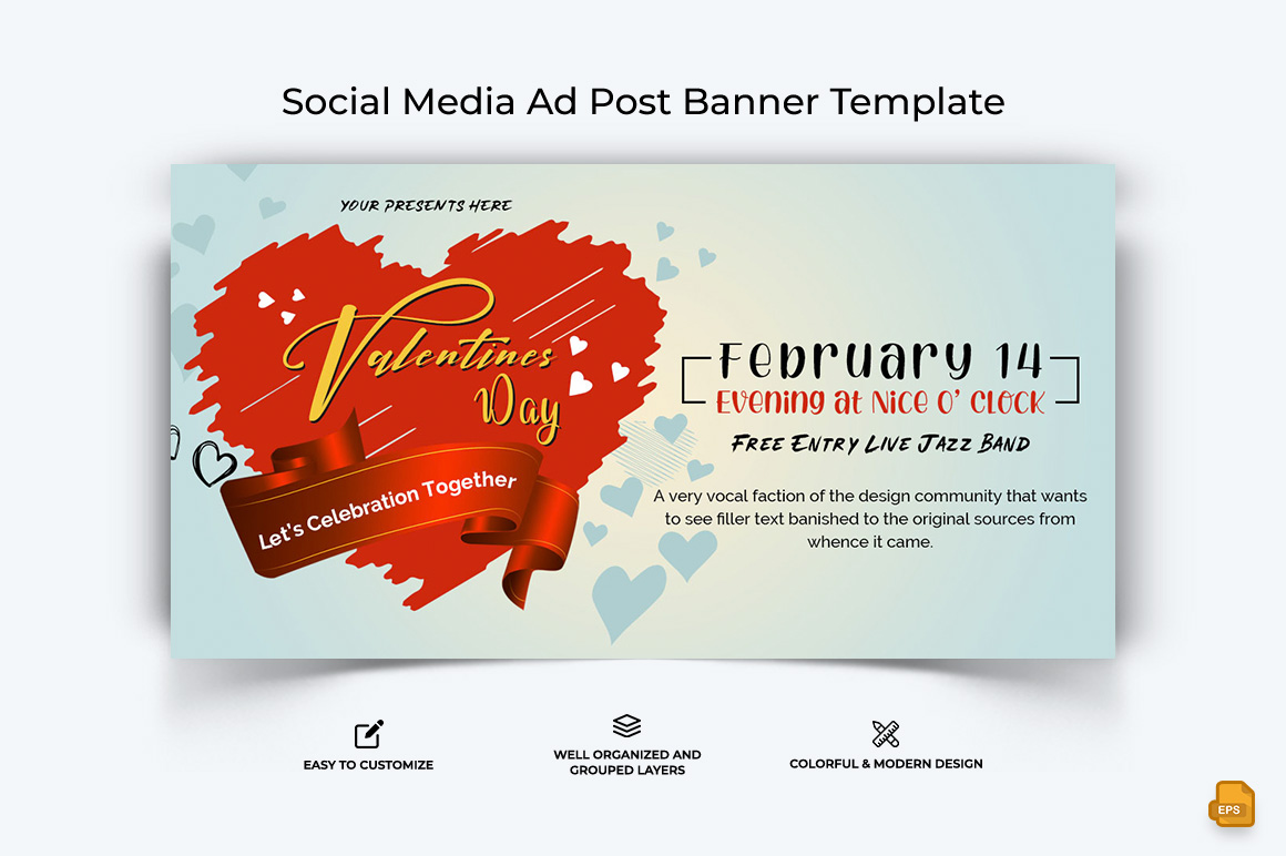 Valentines Day Facebook Ad Banner Design-005