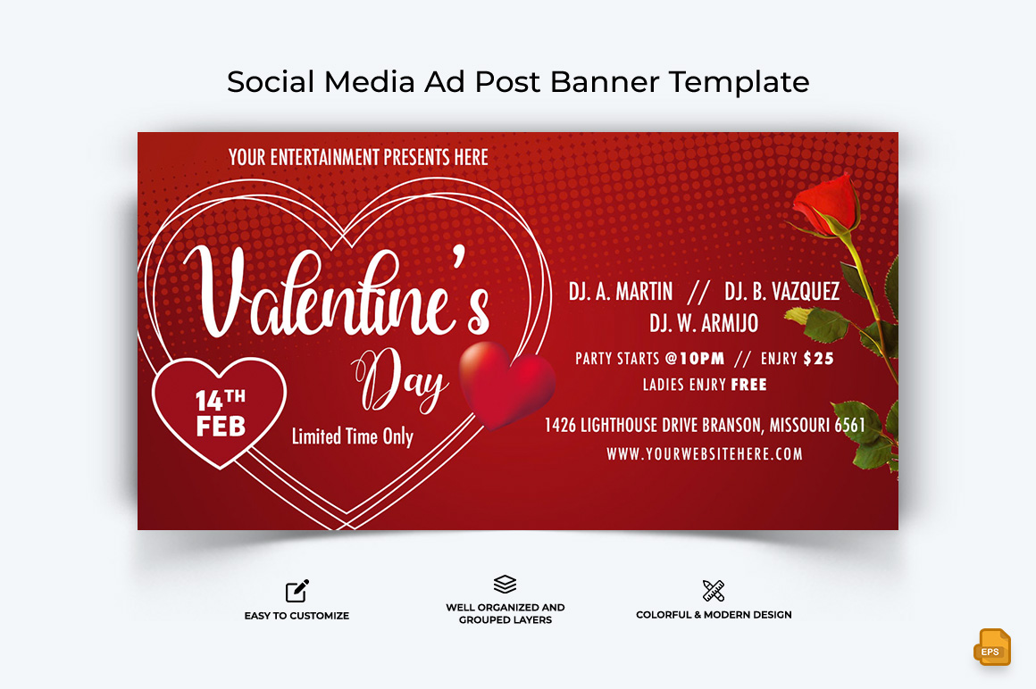 Valentines Day Facebook Ad Banner Design-008