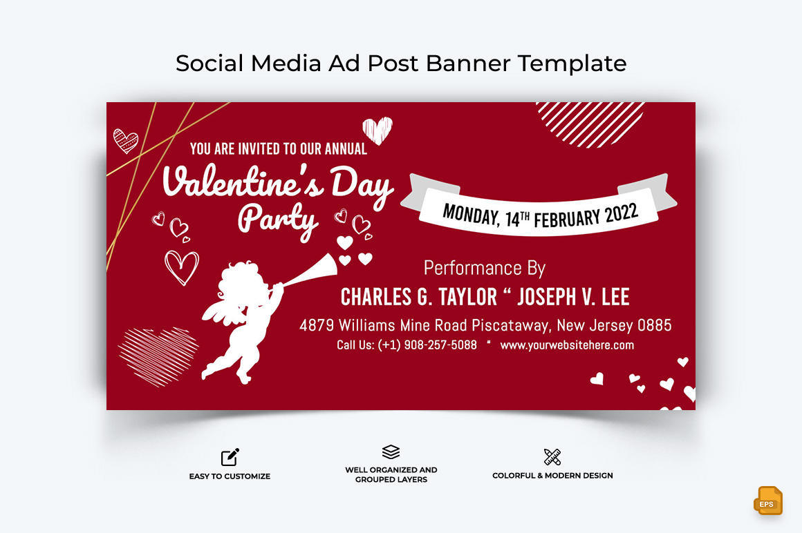 Valentines Day Facebook Ad Banner Design-009