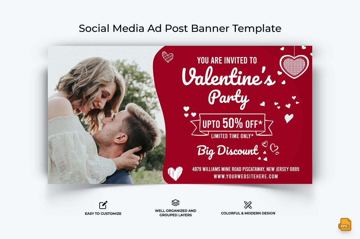 Valentines Day Facebook Ad Banner Design-011