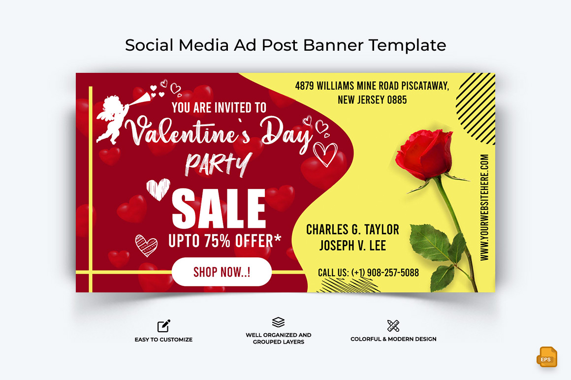 Valentines Day Facebook Ad Banner Design-012