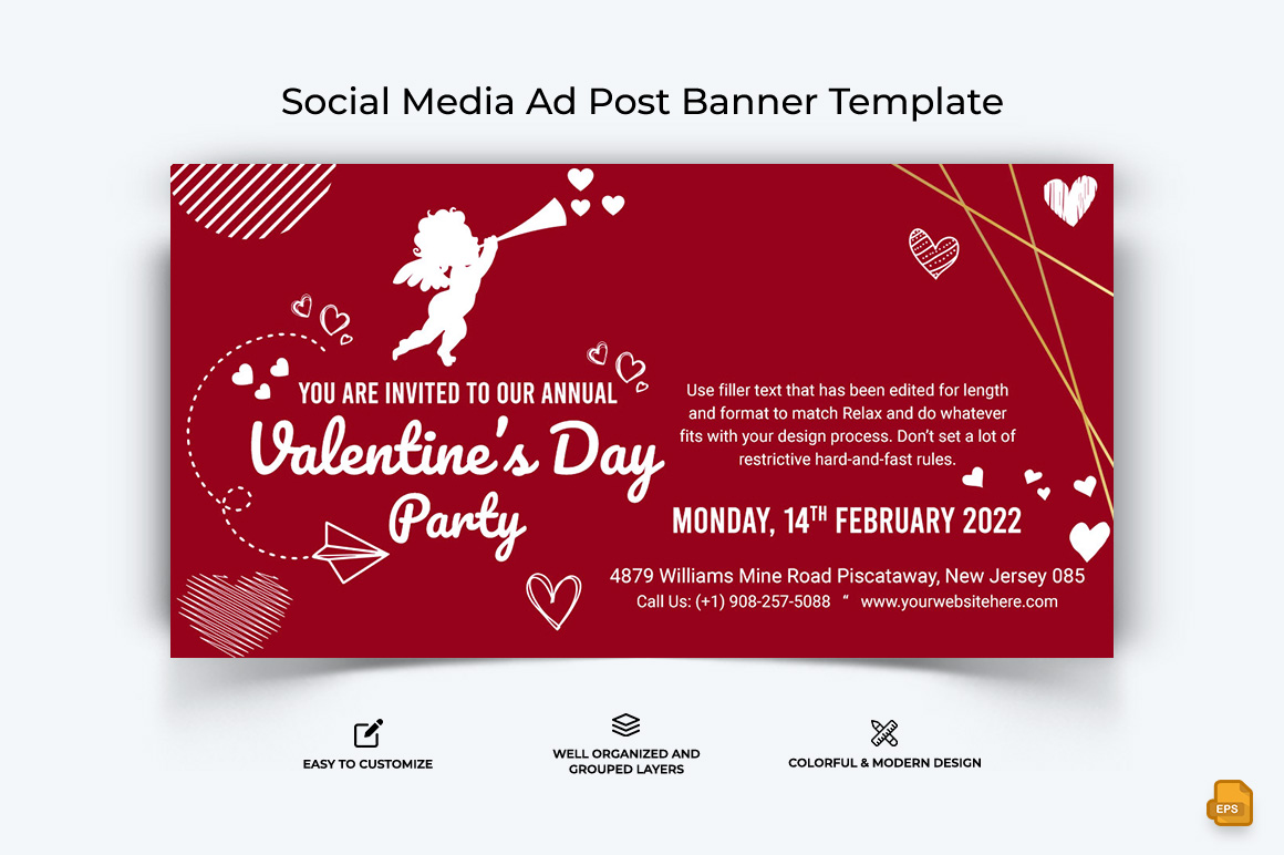 Valentines Day Facebook Ad Banner Design-014