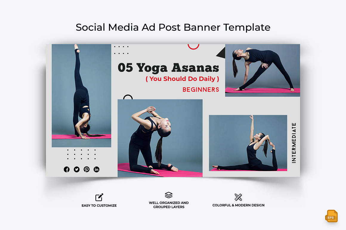 Yoga and Meditation Facebook Ad Banner Design-016