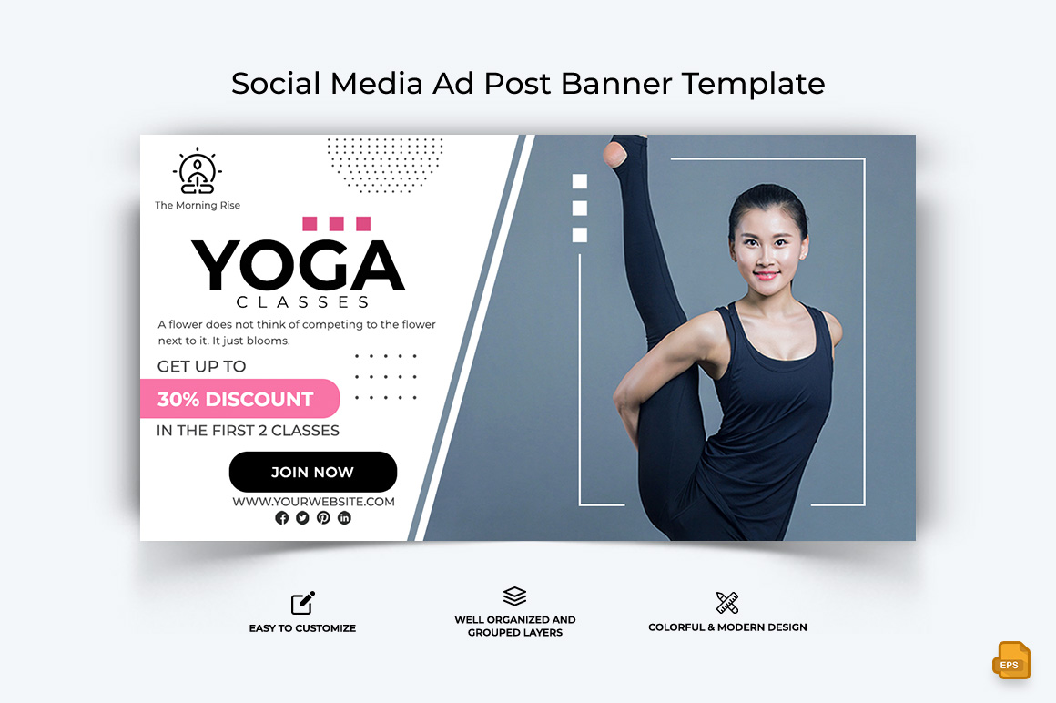 Yoga and Meditation Facebook Ad Banner Design-019