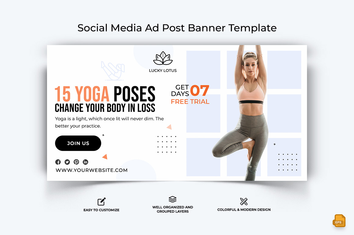 Yoga and Meditation Facebook Ad Banner Design-030