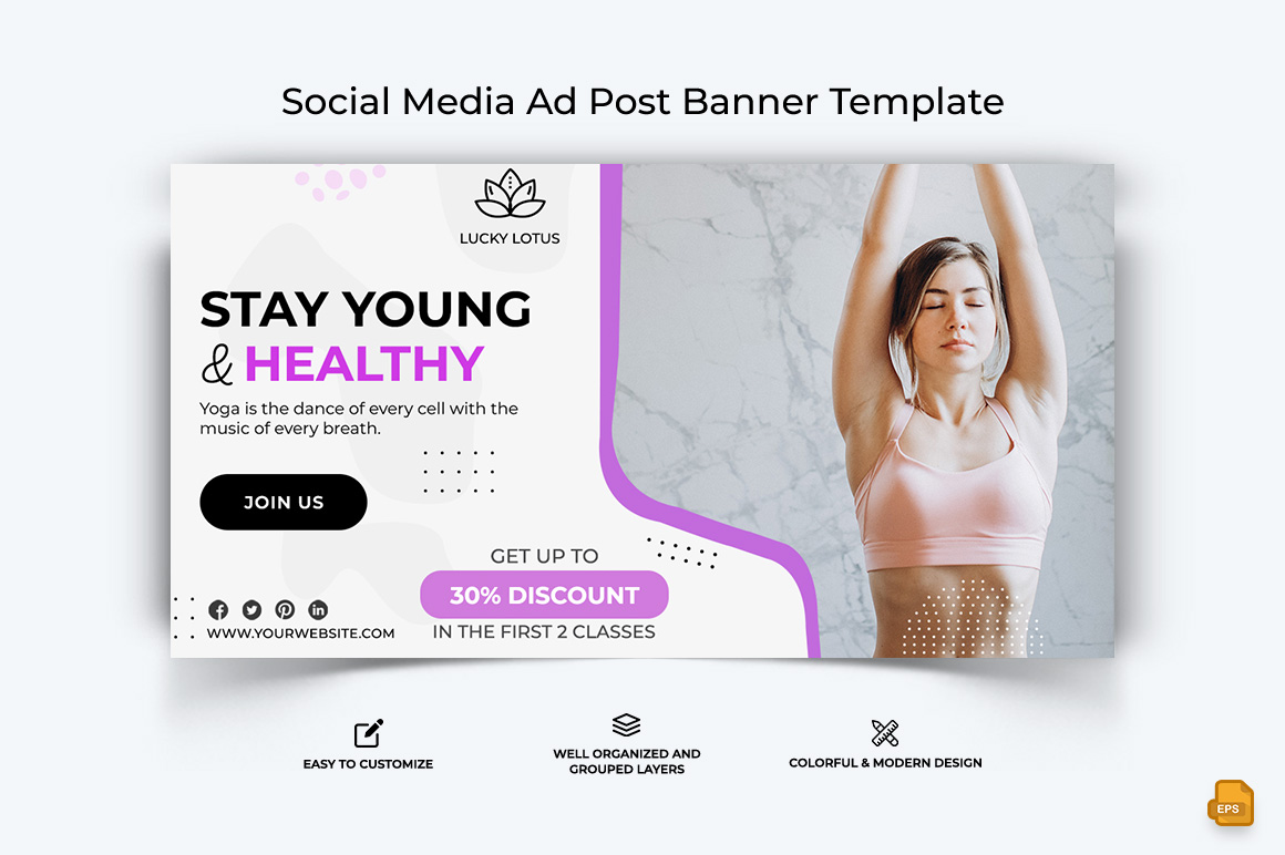 Yoga and Meditation Facebook Ad Banner Design-031