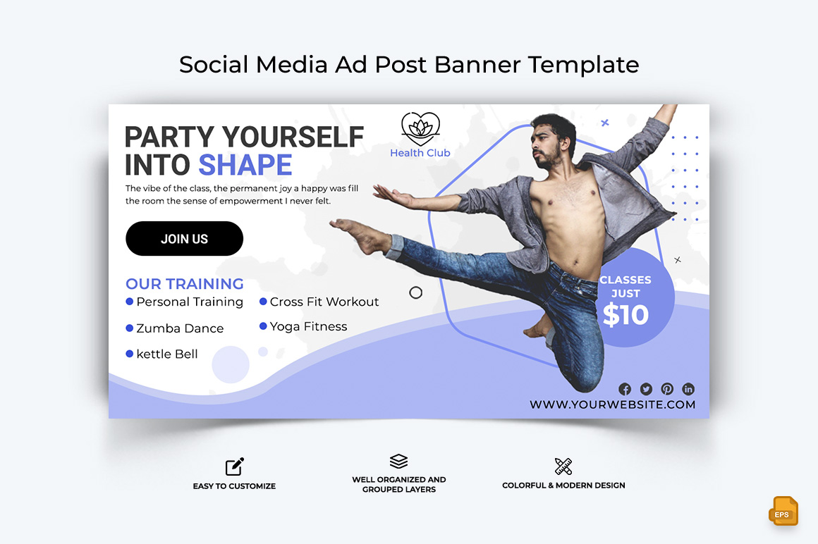 Zumba Dance Facebook Ad Banner Design-001