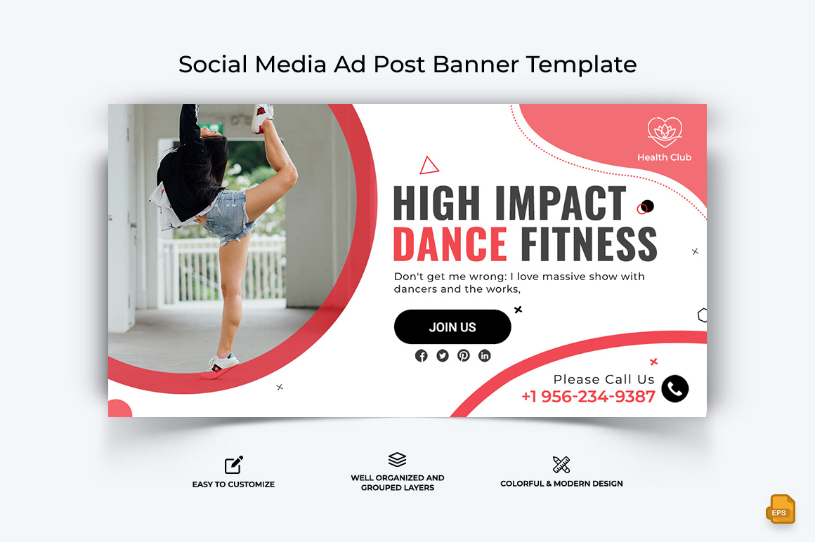 Zumba Dance Facebook Ad Banner Design-004