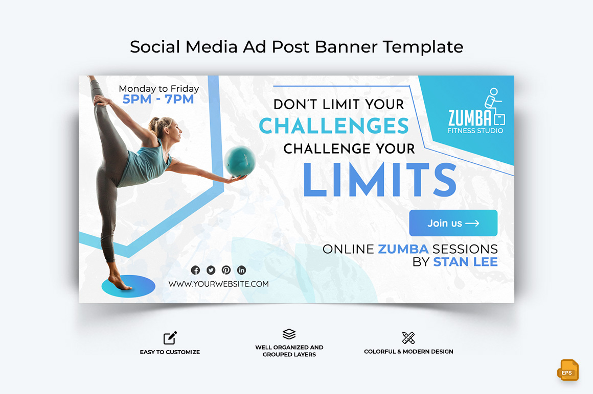 Zumba Dance Facebook Ad Banner Design-010