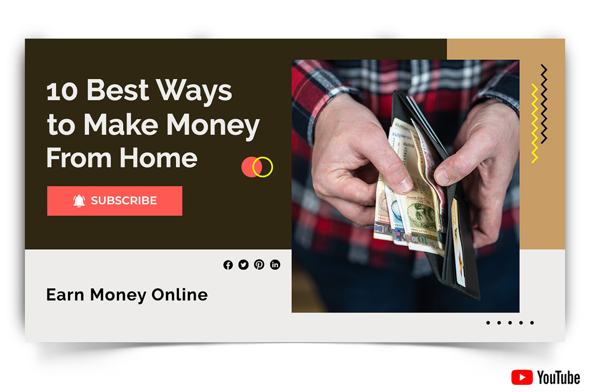 Online Money Earnings YouTube Thumbnail Design Template-02