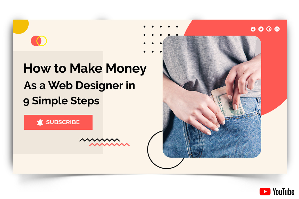 Online Money Earnings YouTube Thumbnail Design Template-05