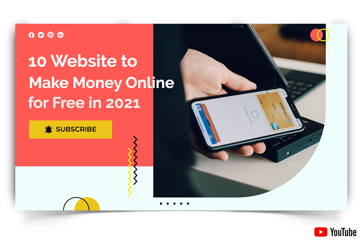 Online Money Earnings YouTube Thumbnail Design Template-07