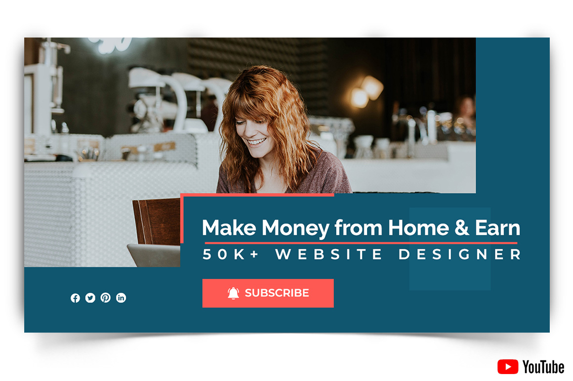 Online Money Earnings YouTube Thumbnail Design Template-10