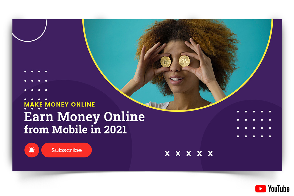 Online Money Earnings YouTube Thumbnail Design Template-15