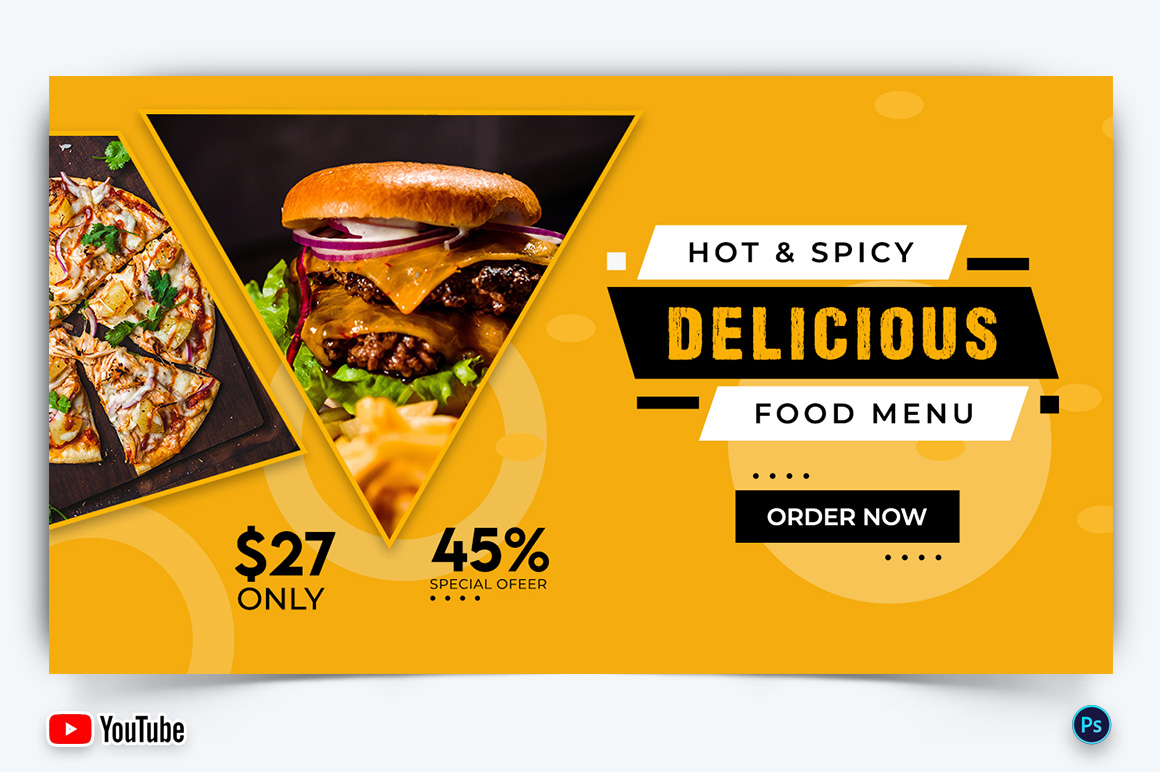 Restaurant and Food YouTube Thumbnail Design Template-07