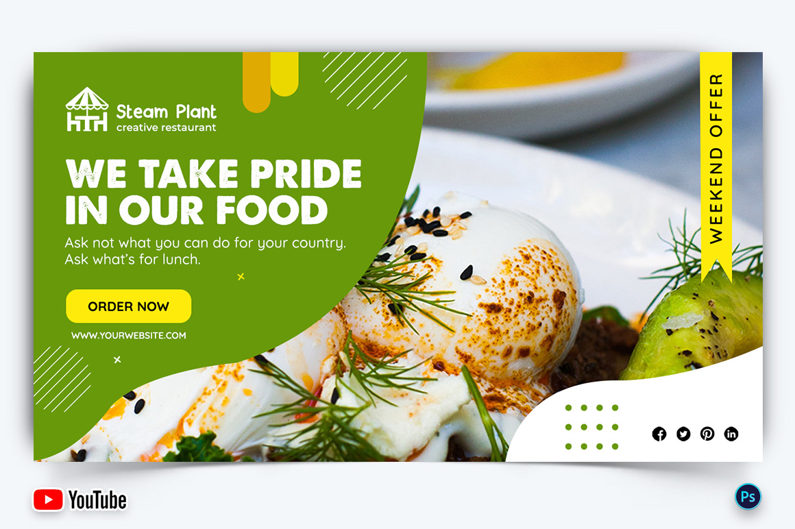 Restaurant and Food YouTube Thumbnail Design Template-25