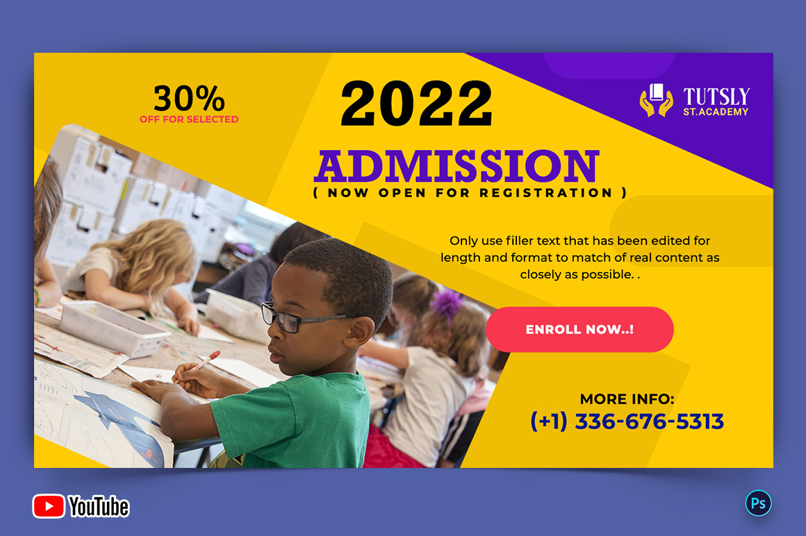 School Admission YouTube Thumbnail Design Template-10