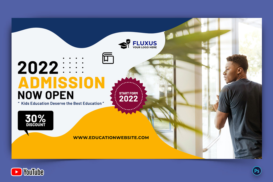 School Admission YouTube Thumbnail Design Template-13