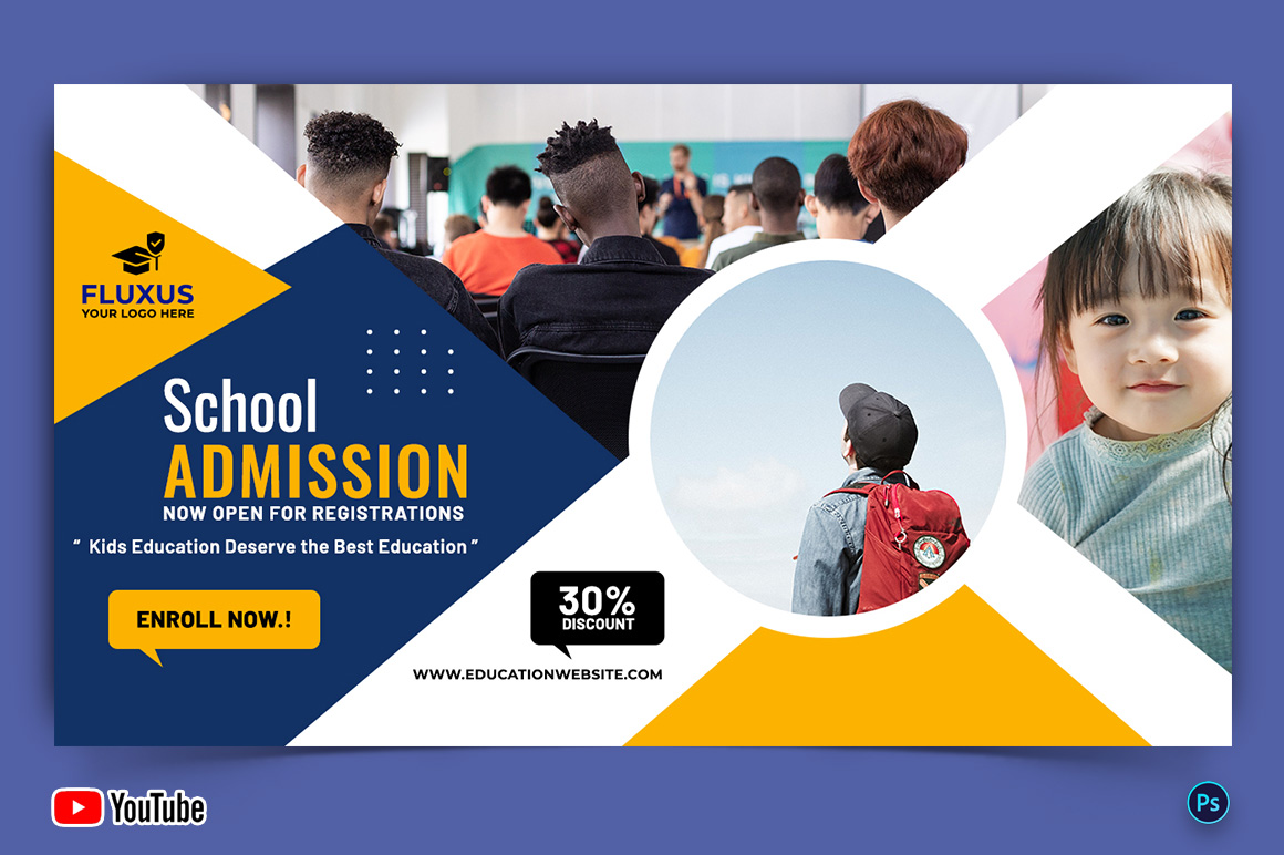 School Admission YouTube Thumbnail Design Template-18