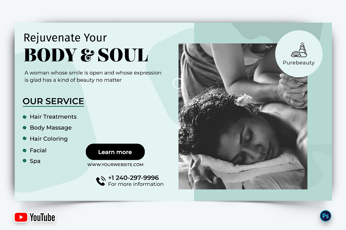 Spa and Salon YouTube Thumbnail Design Template-11