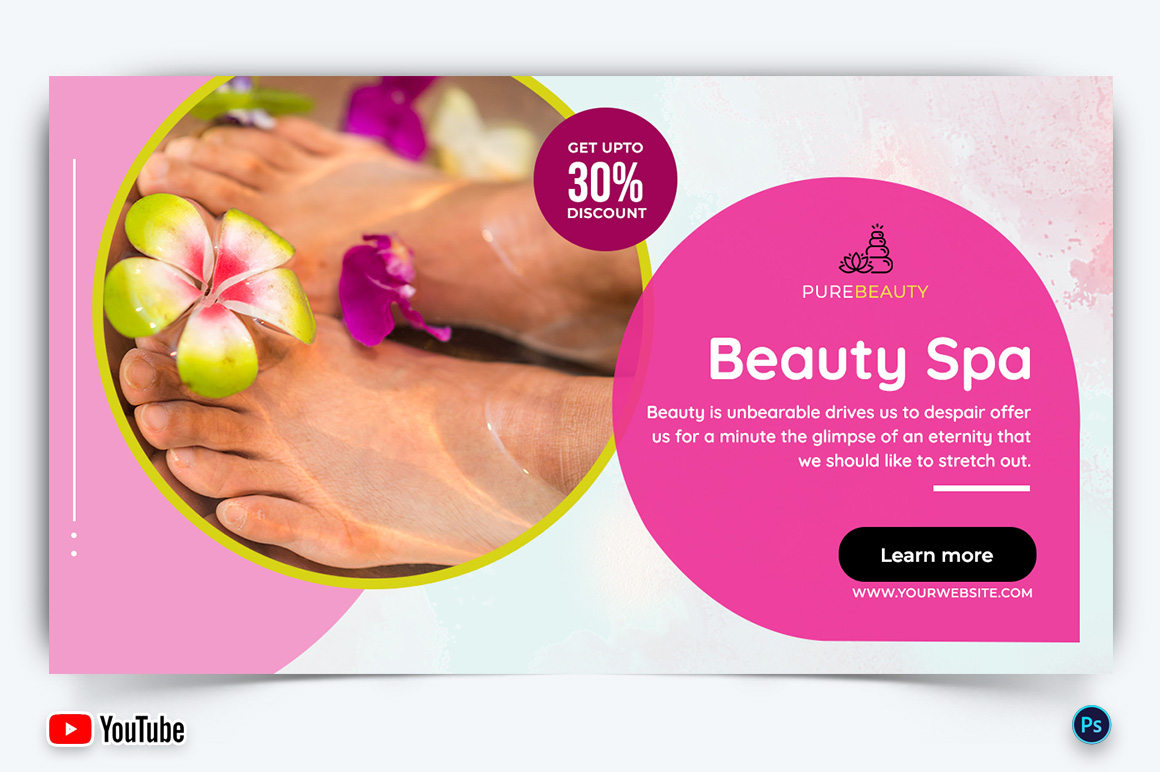 Spa and Salon YouTube Thumbnail Design Template-12