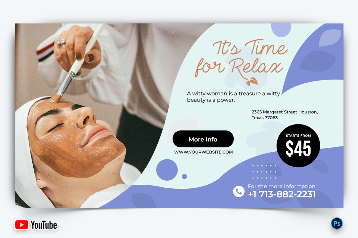 Spa and Salon YouTube Thumbnail Design Template-14