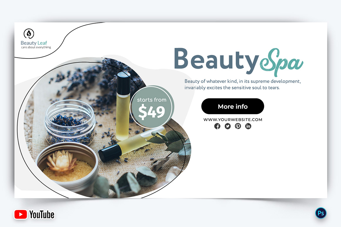 Spa and Salon YouTube Thumbnail Design Template-22