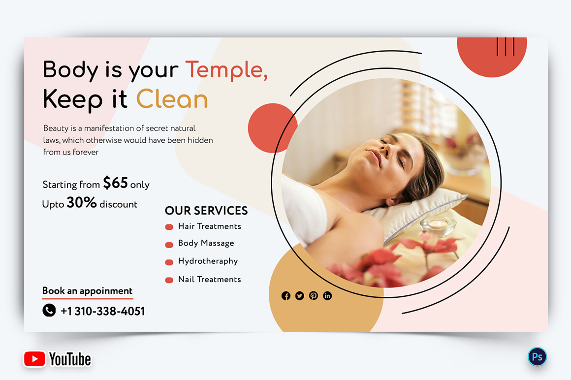 Spa and Salon YouTube Thumbnail Design Template-23